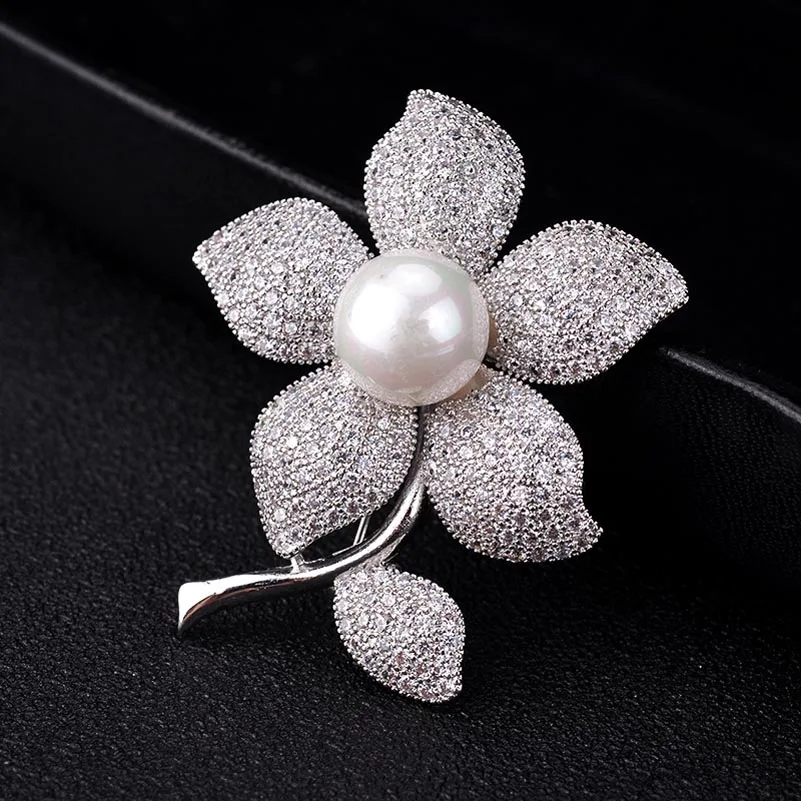 

Red Trees Brand High Quality Women Pins and Brooches Jewelry Fashion Trendy Flower Brooch For Suit Christmas Gift Drop Shipping