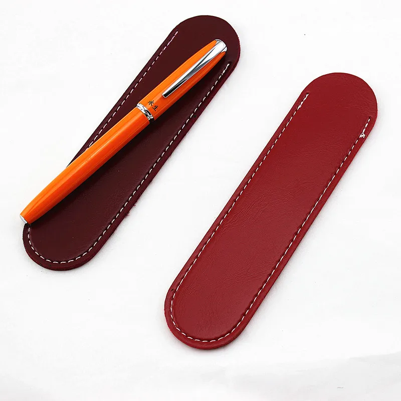 

Handmade Leather Pencil Bag, Cowhide Fountain Pen Case Holder, Vintage Retro Style Accessories For Travel Journal