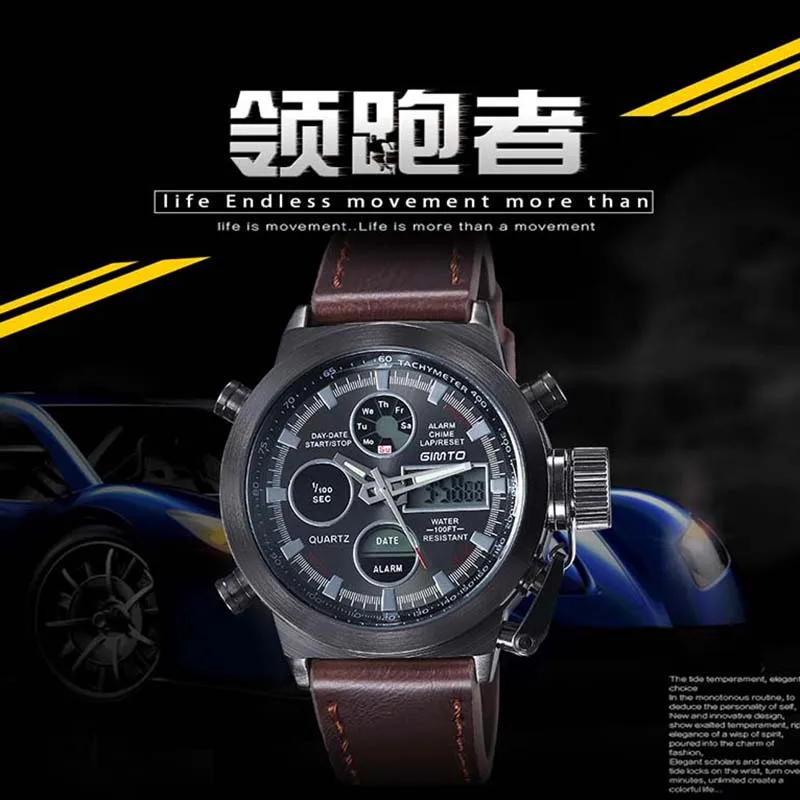 Модные брендовые мужские спортивные часы уникальные Vogue с ЖК дисплеем Цифровые