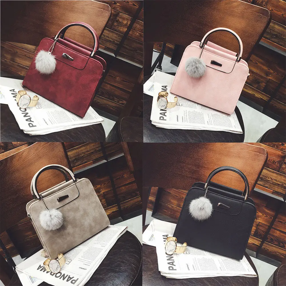 Новинка 2019 популярная женская сумка-мессенджер через плечо сумочка с помпоном