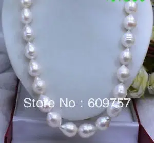 

Ожерелье из натурального жемчуга 35 дюймов, натуральное ожерелье из натурального культивированного белого барочного жемчуга 11-13 мм, ювелирн...