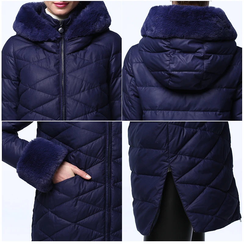 SnowClassic Winter Women Coat Jacket Woman Parka Long Теплый воротник высокого качества / рукав Зимний