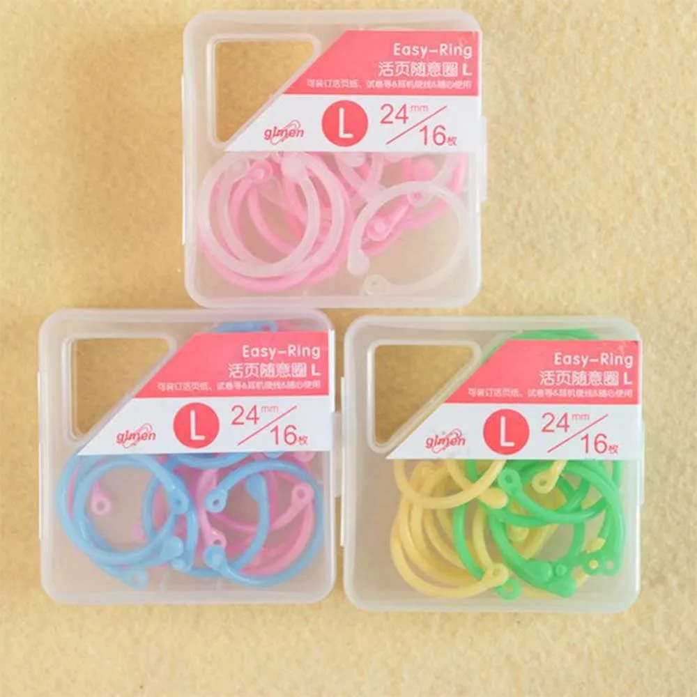 L-Pink 1 коробка, цветное легкое кольцо, Бумажная книга, несвязанный лист, многофункциональный круг, календарь, кольцо, брелок, кольцо для ключей, цвет случайный - Цвет: L-Pink