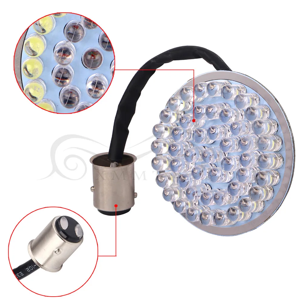 2" Bullet Inserts 1157 LED Turn Signal Panel Amber White +Smoke Lens Visor Cover For Harley Touring Sportster Dyna |