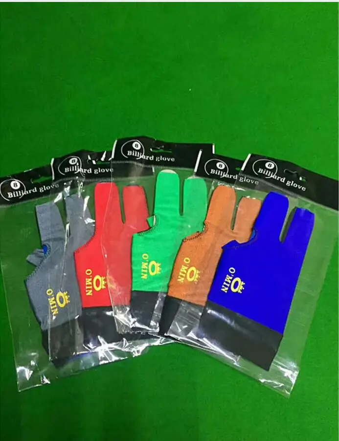 

O'min Quality Snooker Pool Glove Breathable Gray/Green/Blue/Orange /Red Colors Professional Durble Billiard AcessoriesChina 2019