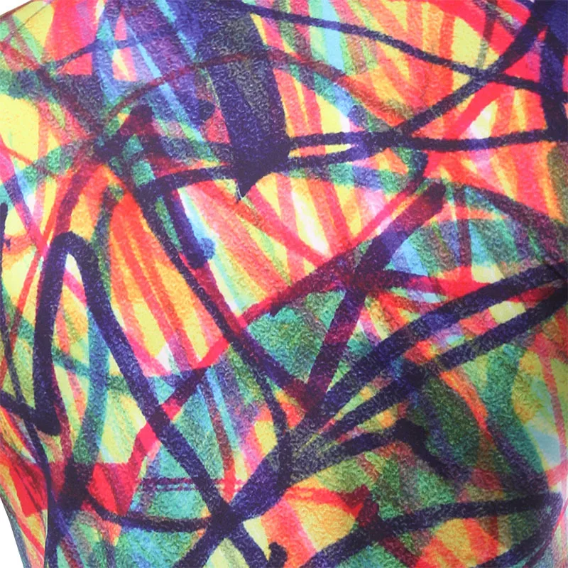 Мужская Мода 2017 Новый Летний мужской Моды Граффити Чернила 3D Печати Повседневная