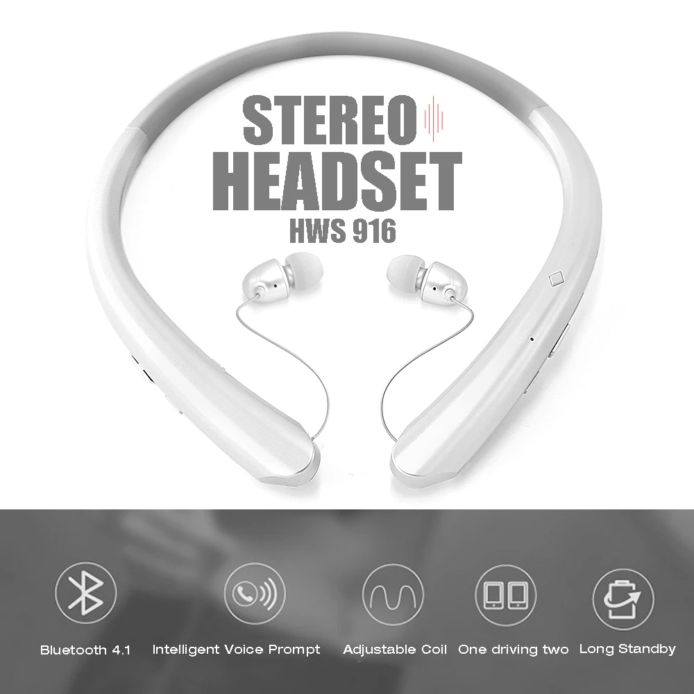 Беспроводные Bluetooth-наушники VITOG HWS916 с шейным ободом Hi-Fi басовые спортивные