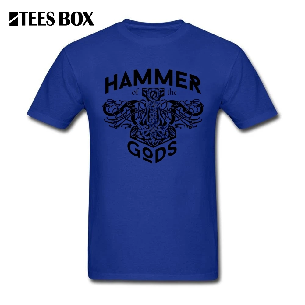 Viking Berserker Hammer Of The Gods Wikinger Schwarz Мужская хлопковая футболка с круглым вырезом и