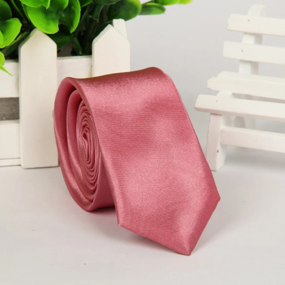 deep pink Высококачественный Одноцветный узкий галстук для мужчин s худой тонкий галстук на шею свадебные галстуки 5 см ширина галстуки мужские галстуки - Цвет: deep pink