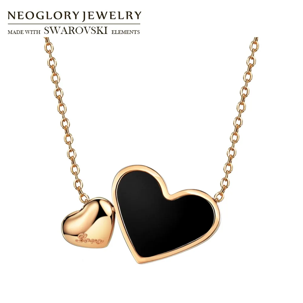Neoglory Shell & нержавеющая сталь длинные фотообои двойные сердца Романтический