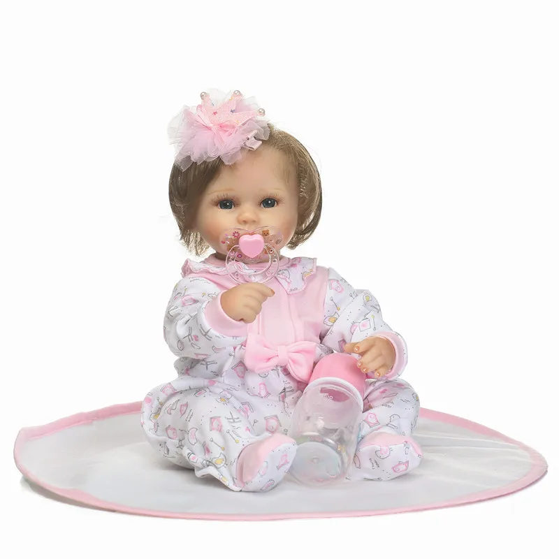 Мягкая силиконовая кукла Bebes reborn Реалистичная для новорожденных 18 дюймов 40 см |