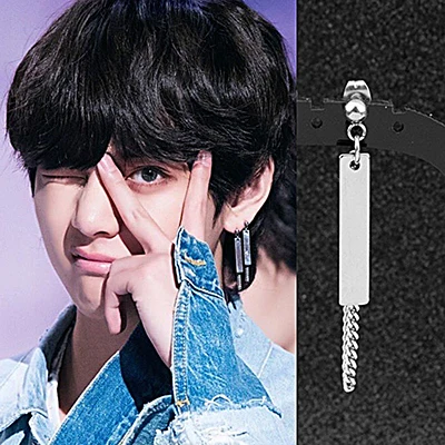 1PC TP7 1 шт. KPOP корейские мужские серьги из нержавеющей стали, трендовые длинные готические серьги-подвески в стиле панк, ювелирные изделия, аксессуары Brincos - Окраска металла: 1PC TP7