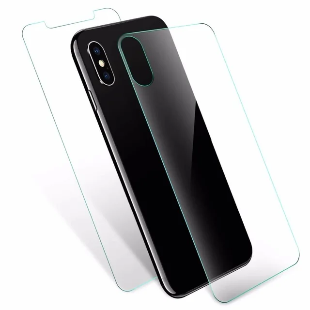 Переднее + заднее защитное закаленное стекло для iphone X XS Max XR взрывозащищенное на