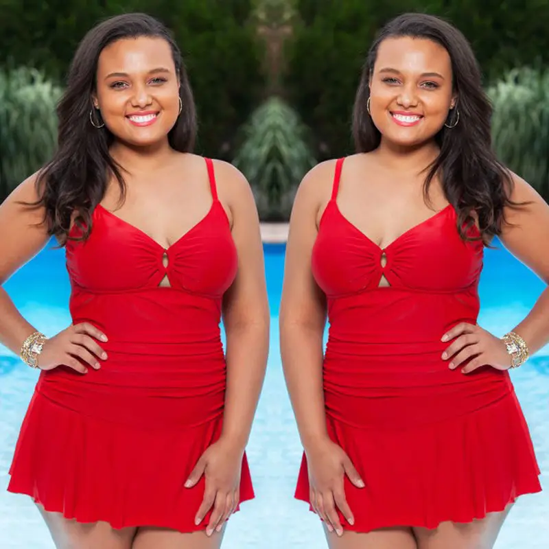 Женский цельный купальник большого размера лидер продаж 2017 однотонный комплект