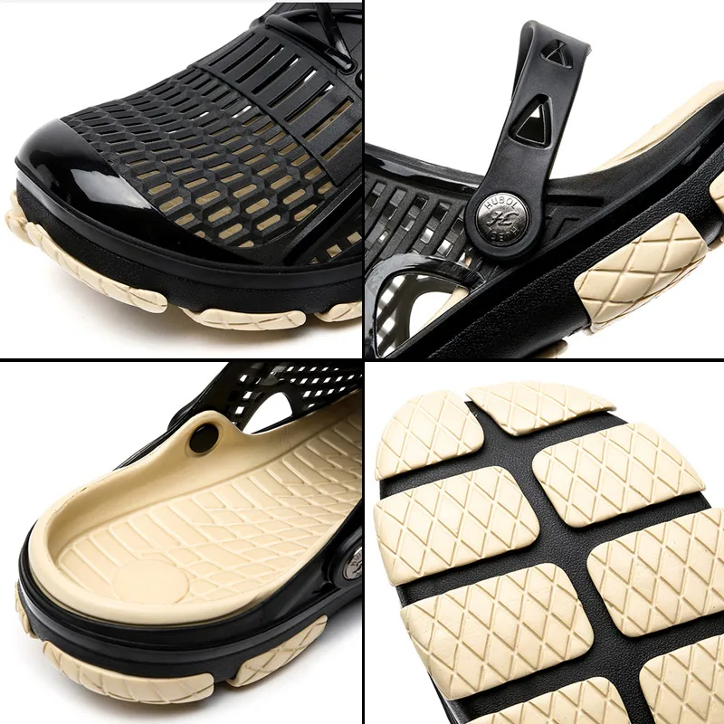 Летние мужские пляжные сандалии gomвозле светло черные желе шлепанцы уличные