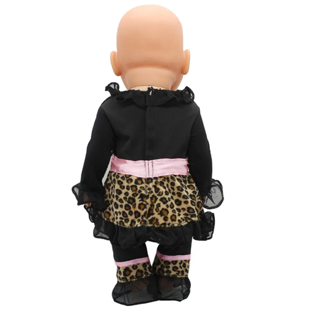 Леопардовый модный костюм подходит для новорожденных 43 см аксессуары кукол