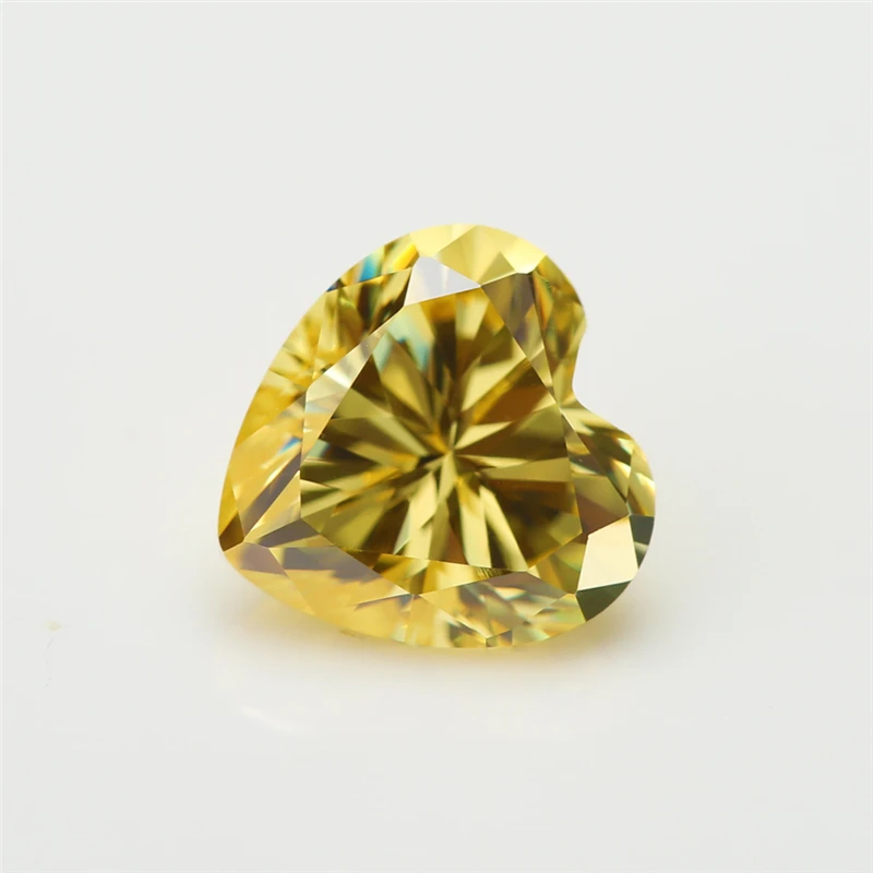 

50PCS 3x3~15x15mm Heart Shape Loose CZ Stone Golden Yellow Color AAAAA Cubic Zirconia For Jewelry DIY Gems