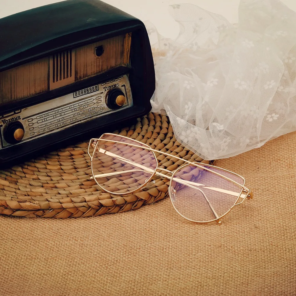 SENLAN Металла TR Великолепная Поп Зрелище Кадров Кошачий Глаз Полный Обод Двойной