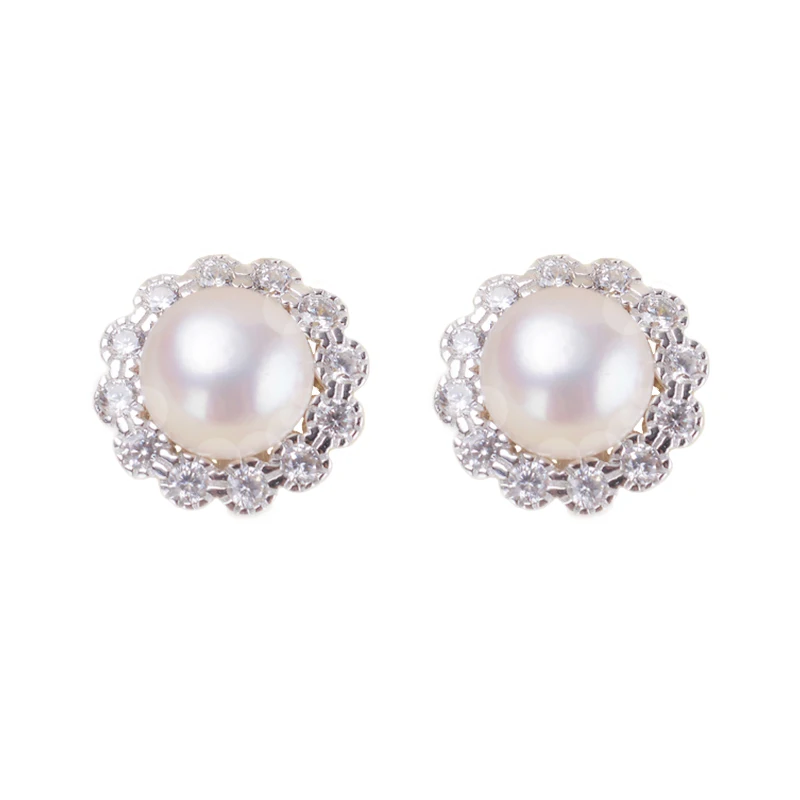 

YIKALAISI925 sterling silver jewelry100% Natural FreshWater Pearl Jewelry with 8-9mm Pearl SnowFlower For Women Best Gift