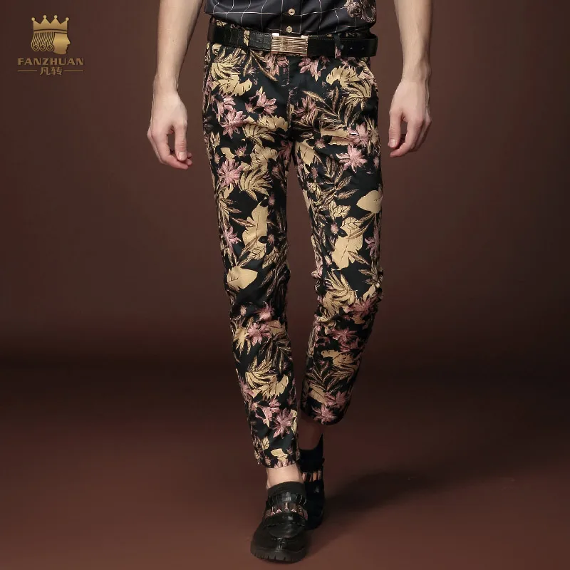 Free Shipping fashion casual Men's male New 2015 man summer nine jeans personality stamp ninth pants trousers 15915 on sale | Мужская