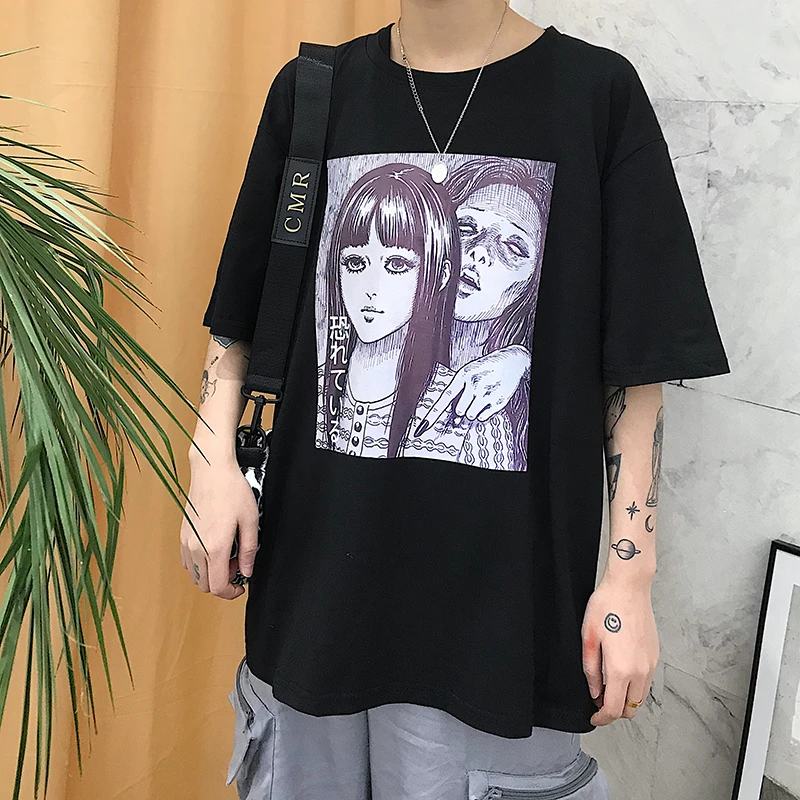 

NYOOLO Novelty style Horror comics print t shirt Summer streetwear short sleeve t-shirt women/men clothing tops personality tee