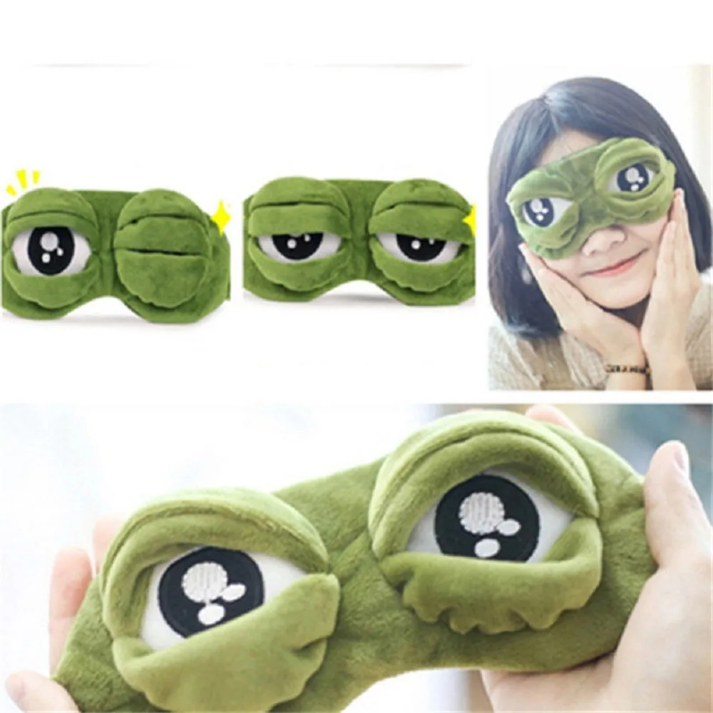 3D маска для сна Sad Frog Отдых Путешествия Расслабление Спящая помощь вслепую ледяное покрытие повязка для глаз маска для сна чехол аниме костюмы для косплея