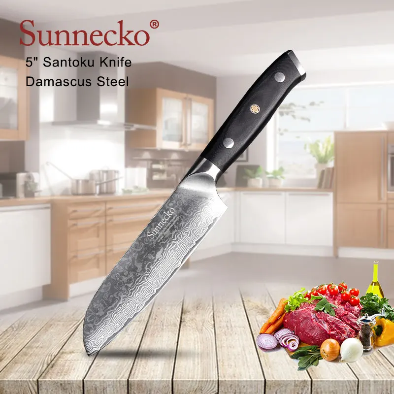 5 дюймовый НОЖ сантоку SUNNECKO кухонные ножи режущие инструменты 73 слойная