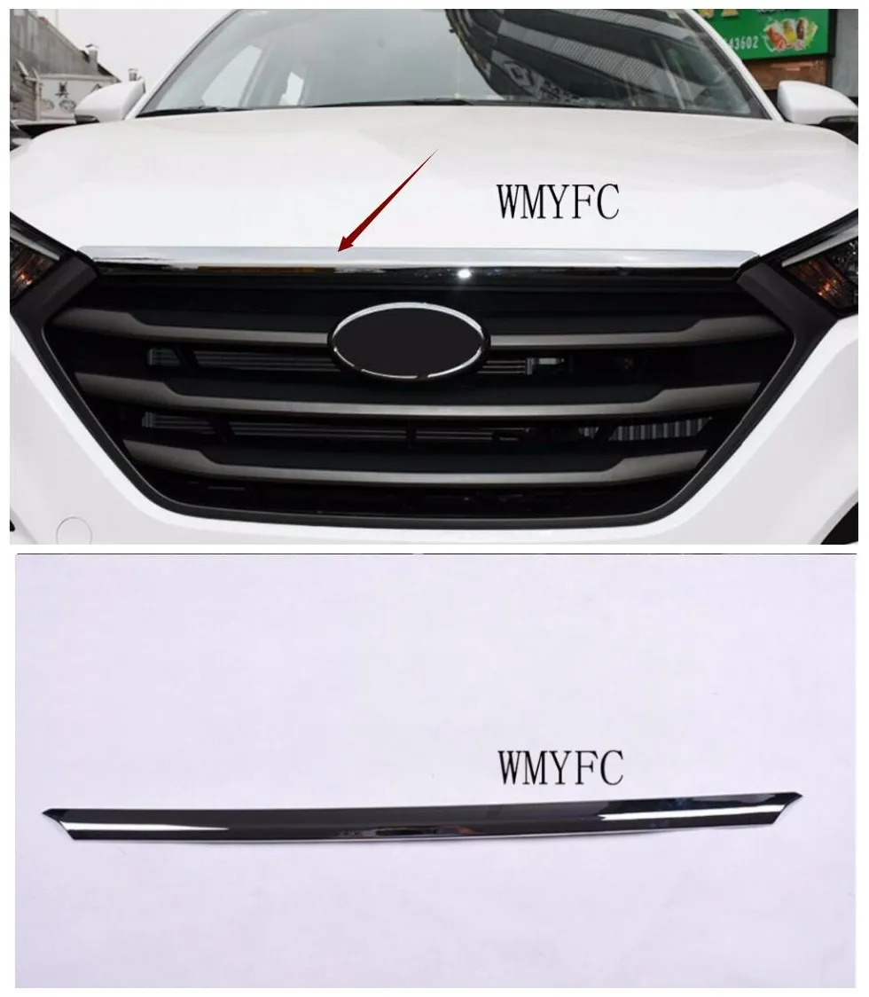 Для hyundai Tucson ABS Хром Передняя накладка на двигатель топ решетка крышка капота Крышка Стикеры автомобилей Аксессуары Укладка без логотипа
