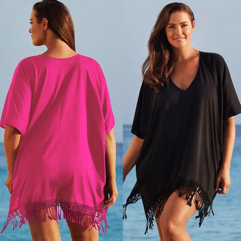 Hot Tassel Women Swimwear Summer Beach Cover Up Plus Size Outings Crochet Swim Suit Ups Wear Sun | Женская одежда