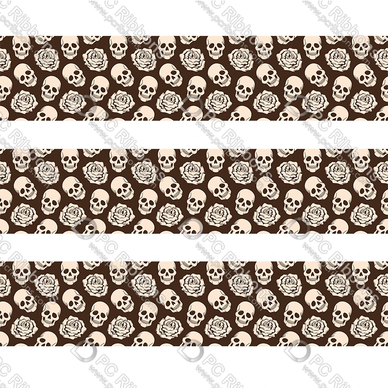 Изготовленные на заказ с изображением черепа grosgrain полиэфирная лента 50 ярдов