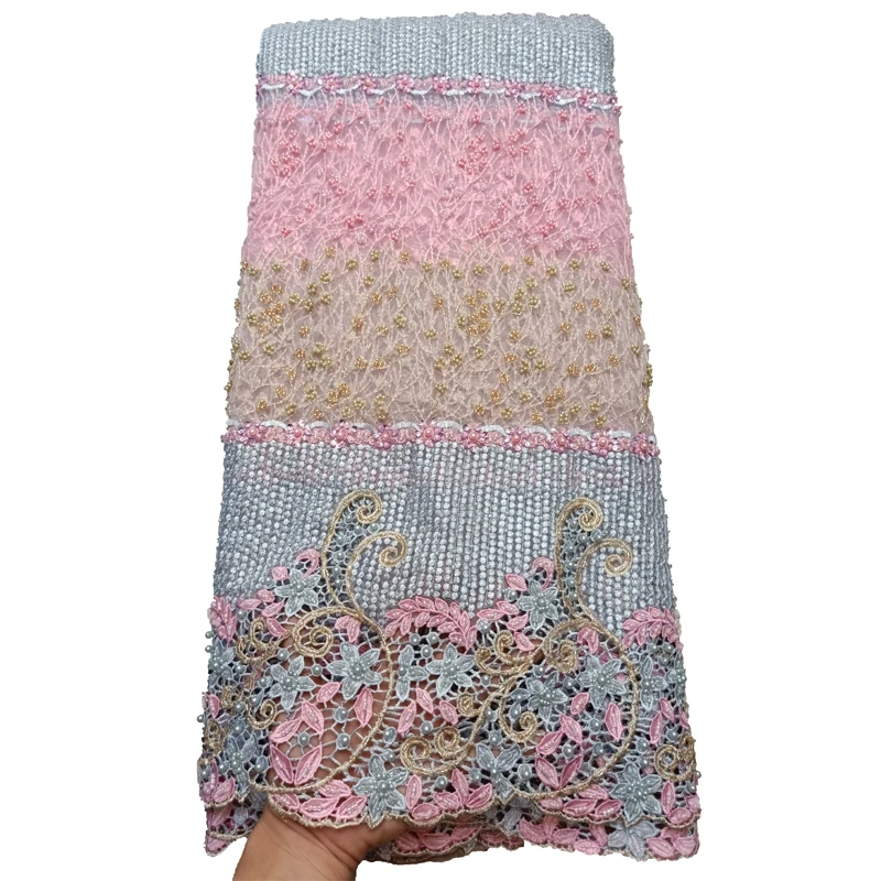 Тяжелое французское платье Тюлевое кружево Последняя розовая/фиолетовая