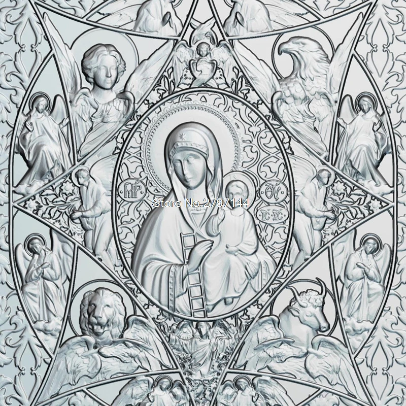 Высококачественная новая 3D модель для ЧПУ Мать Бога икона горет куст резная