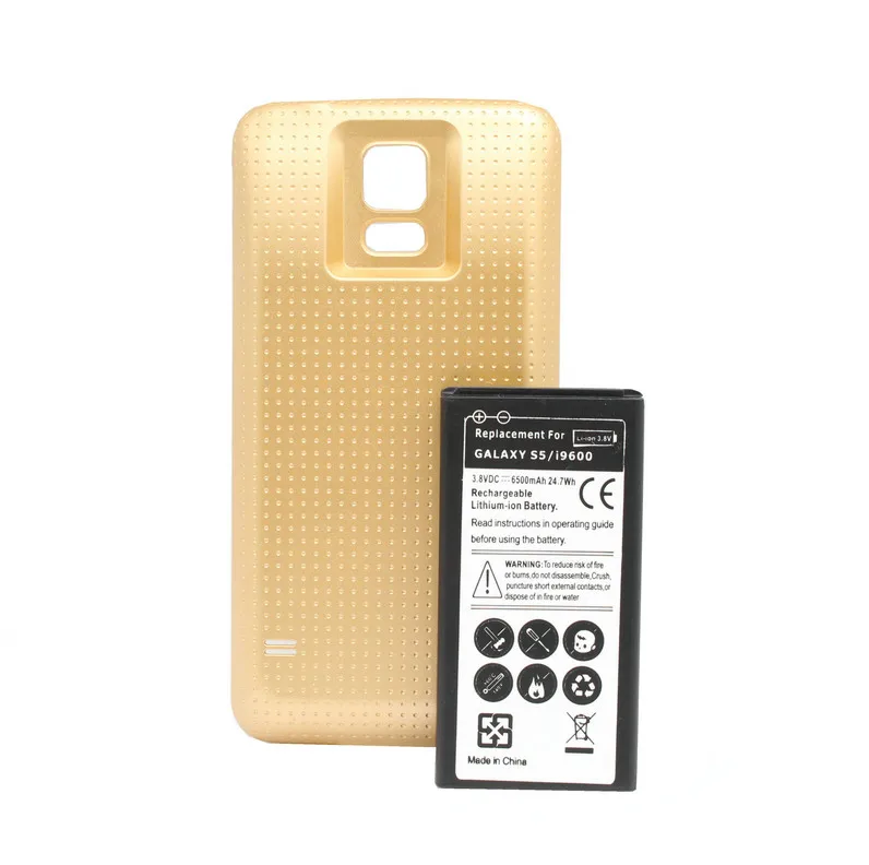 1x6500 мА/ч S5 i9600 расширенная батарея + задняя крышка для Samsung Galaxy SV I9600 I9602 SM-G900T G900V G900P