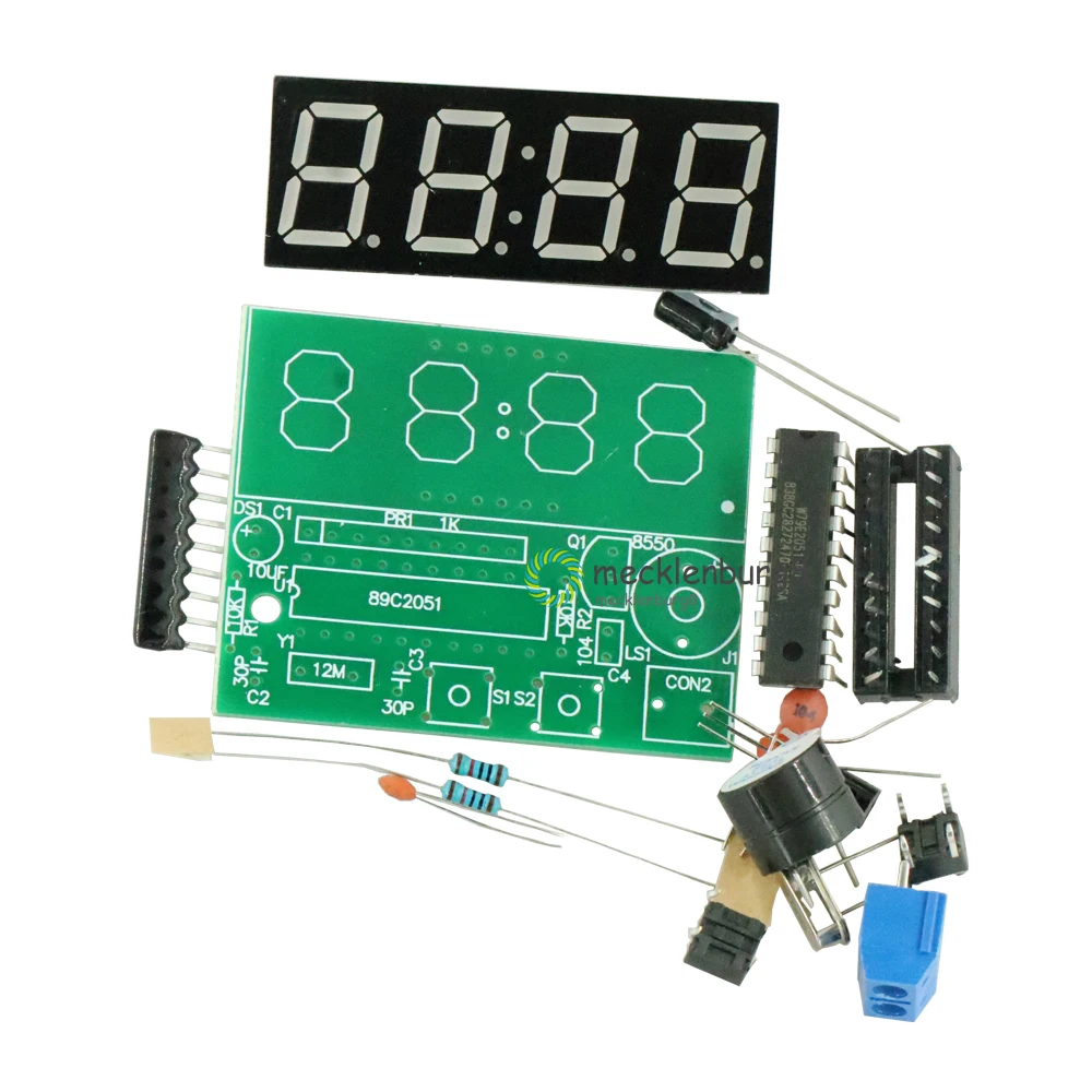 0 56 дюймовый AT89C2051 цифровой светодиодный дисплей 4 бита электронные цифровые часы