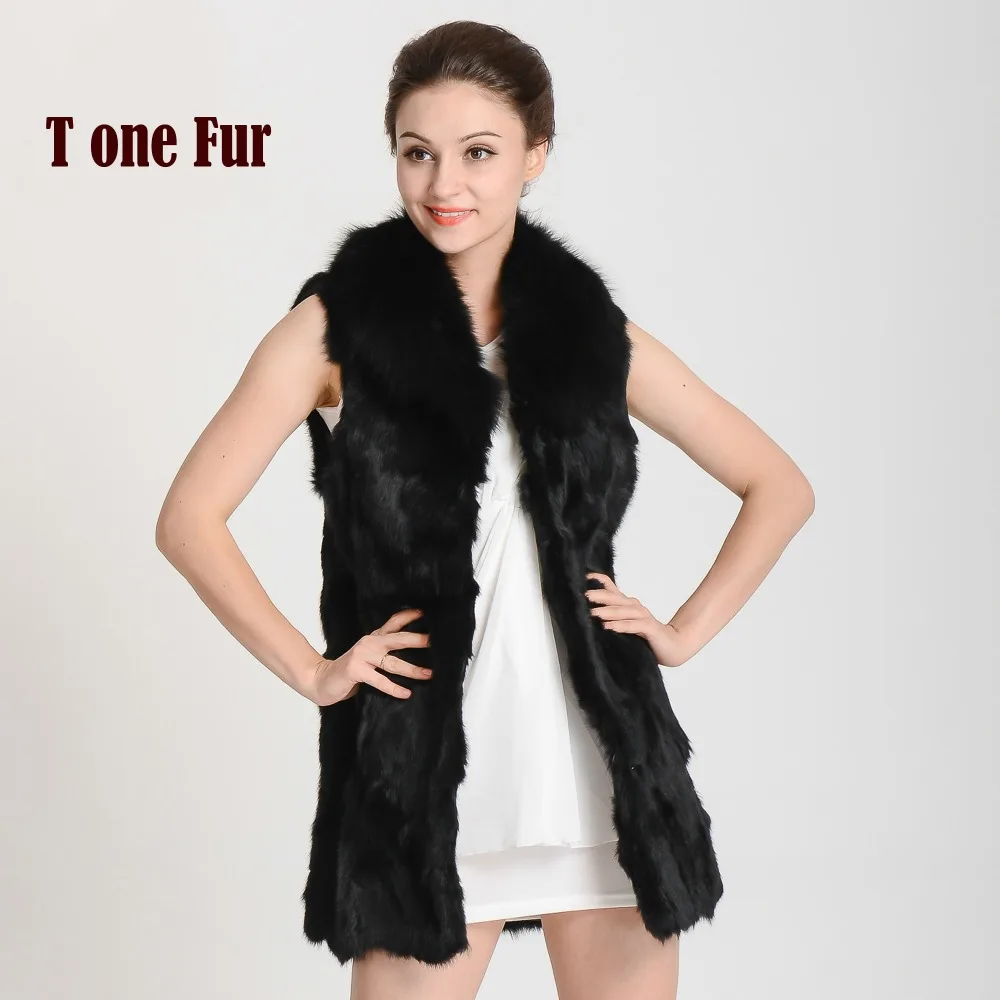 Новый роскошный жилет с воротником из натурального Лисьего меха женский модный