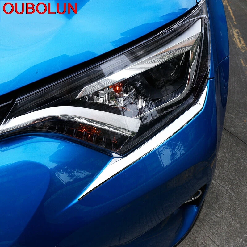 OUBOLUN 2 шт. для Toyota RAV4 RAV 4 2016 передняя фара налобный фонарь брови ABS хромированный