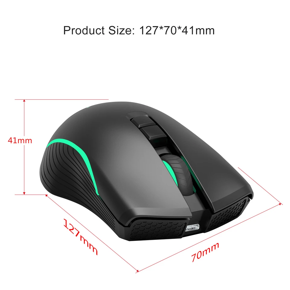 2,4 ГГц Беспроводной Мышь Тип type-C для быстрой зарядки игровой Мышь 2400 Точек на дюйм 3 уровня регулировки скорости Цвет светящиеся Gamer Мышь для настольного компьютера ноутбука