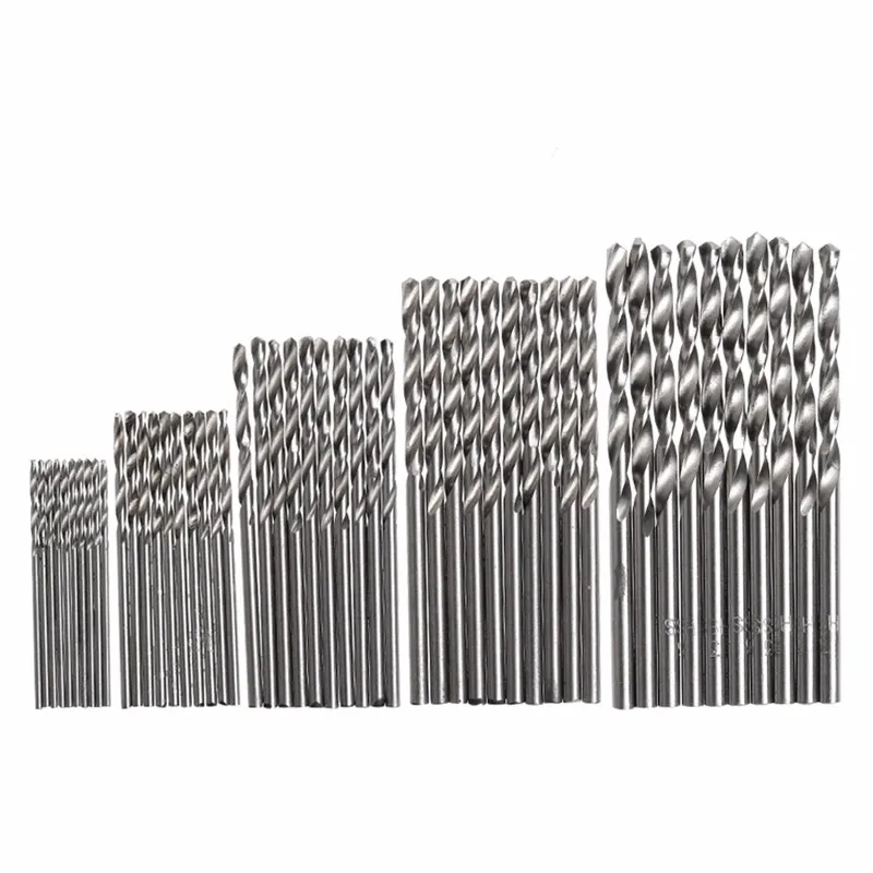 

50Pcs HSS Straight Shank Twist Drill Tool Set 1MM/1.5MM/2MM/2.5MM/3MM
