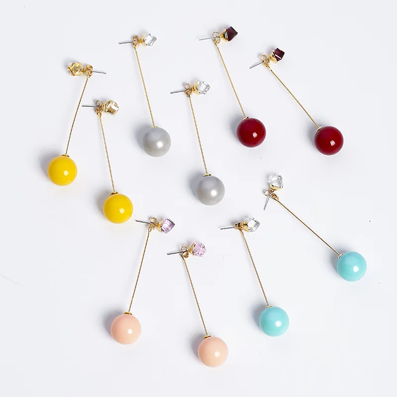 Сладкий 5 Цвет Жемчужные Серьги Конфеты Цвета Коробка Женщины Кристалл Девушка