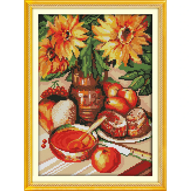 Everlasting Love Afternoon Tea Time (2) Chinese Cross Stitch Kits Ecological Cotton Fabric DIY Christmas Decorations For Home | Дом и сад