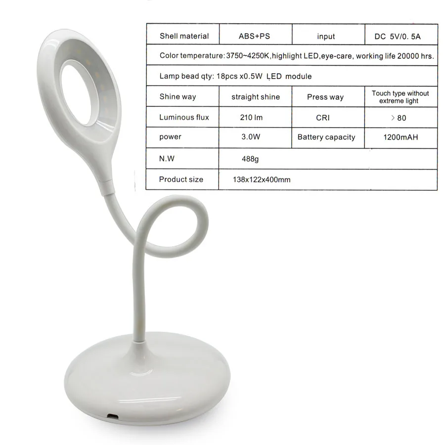Мягкая Светодиодная настольная лампа для ухода за глазами регулируемая яркость