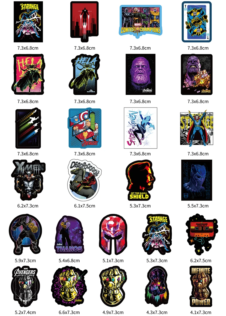 108 pcsSuperHero AvengersStickers эндшпиль скейтборд мотоцикла Чемодан наклейки для ноутбука