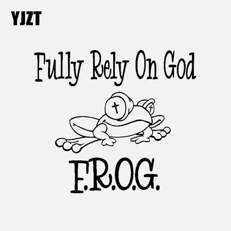 

YJZT 15,2 см * 13,3 см F.R.O.G. Полностью полагайтесь на Бога христианская виниловая наклейка автомобильная наклейка черный/серебряный цвет