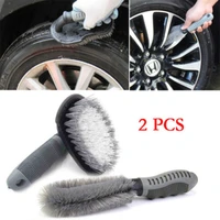 2xwheel tire rim hub cleaning brush wash scrub tools for auto motorcycle