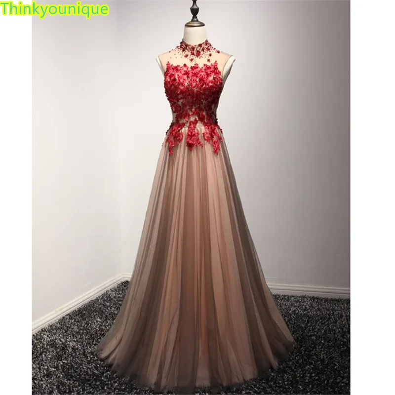 

Customized High collar Party Gown Formal Long Evening dresses vestido de festa longo robe de soiree vestidos de novia TK655