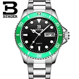 Оригинальные Роскошные мужские часы бингера полностью стальные с двойным