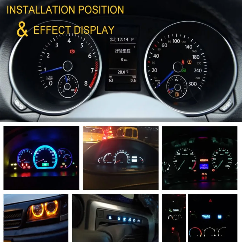 10 шт. Автомобильная панель манометр Speedo тире лампы 7 цветов T4.2 T4 5050 SMD светодиодный Нео Клин приборной панели инструмент кластерный Светильник Мода#294303