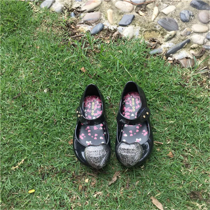 Mini Melissa/2018 г. Новые Цветные гелевые туфли принцессы с сердечками мягкие детские