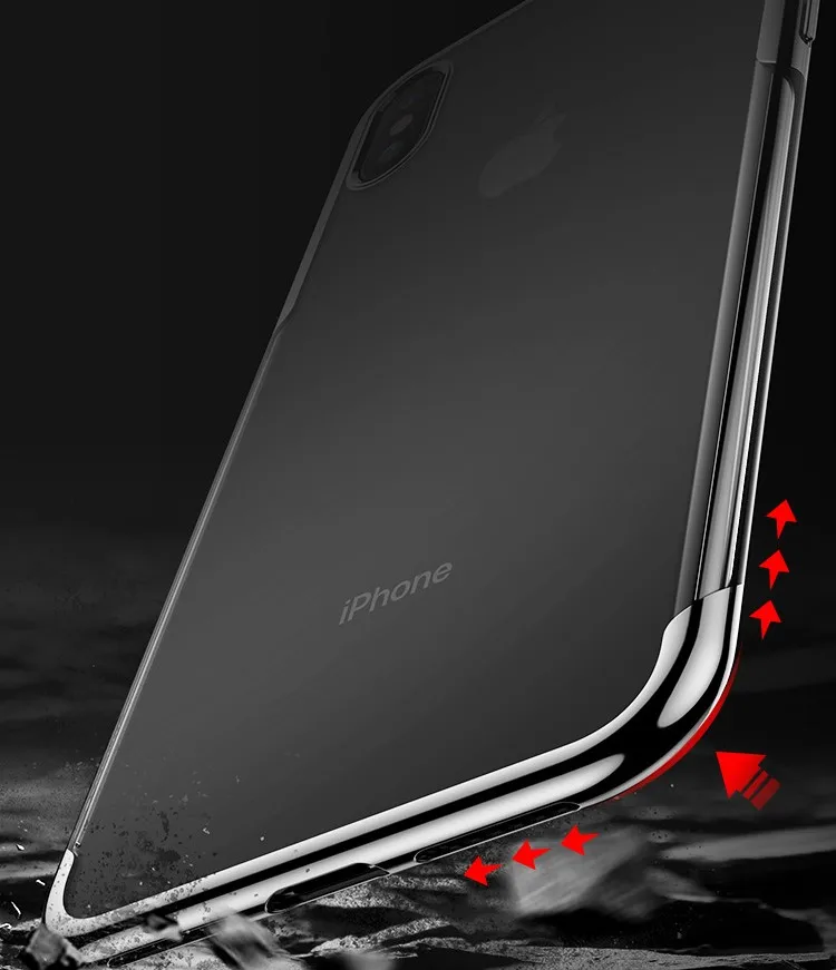 Роскошные ультра тонкий прозрачный чехол для iPhone X Xs Max Xr 6 S 7 8 плюс бампер Мягкий
