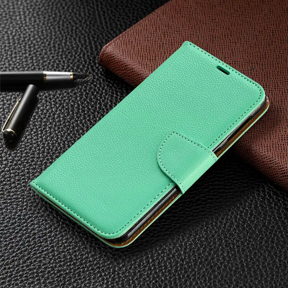 Flip Case For Samsung Galaxy A10 Luxury Litchi Stripes Wallet PU Leather Phone M10 Cover | Мобильные телефоны и